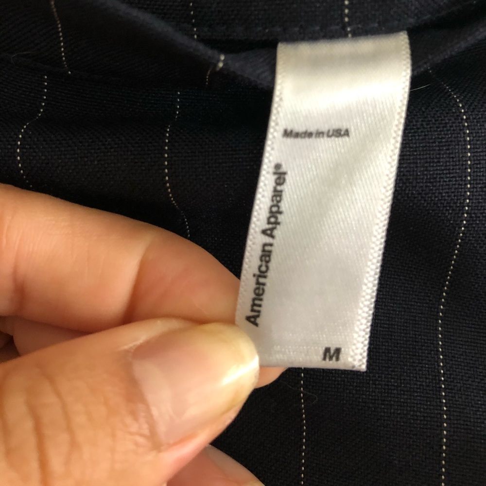 American apparel navy pinstripe circle skirt